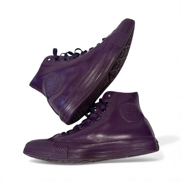 Converse All Star Chuck Taylor 7.5 9.5 Hi Rubber Triple Purple Rain Shoes Unisex - Picture 3 of 11